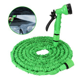 Furtun de gradina cu pistol extensibil de la 5-15 m control apa fle-ibil verde